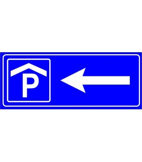 PF1555 - Kapalı Otopark (Park Yeri) Solda İşareti/Levhası/Etiketi