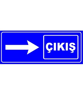 PF1557 - Çıkış Sağda İşareti/Levhası/Etiketi
