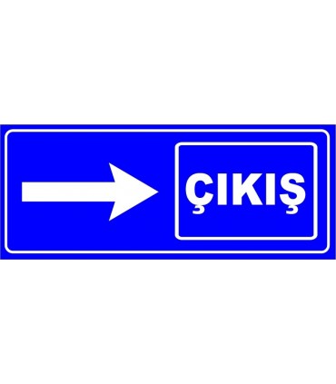 PF1557 - Çıkış Sağda İşareti/Levhası/Etiketi