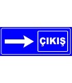 PF1557 - Çıkış Sağda İşareti/Levhası/Etiketi