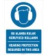 PF1772 - Türkçe İngilizce Bu alanda kulak koruyucu kullanın, hearing protection required in this area