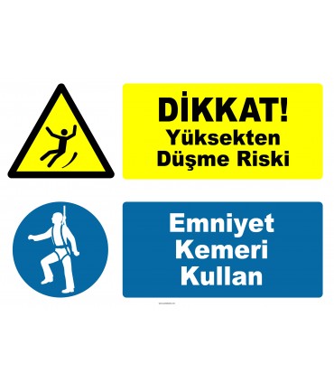 PF1792 - Dikkat! Yüksekten Düşme Riski, Emniyet Kemeri Kullan