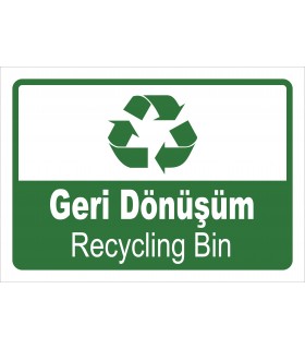 PF1794 - Türkçe İngilizce Geri Dönüşüm - Recycling Bin