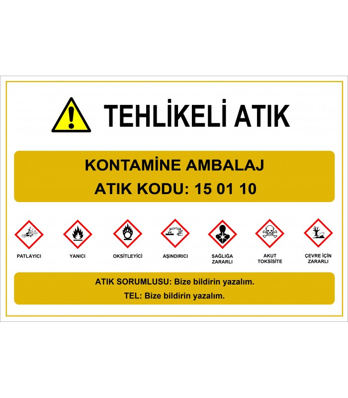 PF1796 - 150110 kodlu Kontamine Ambalaj Atıkları