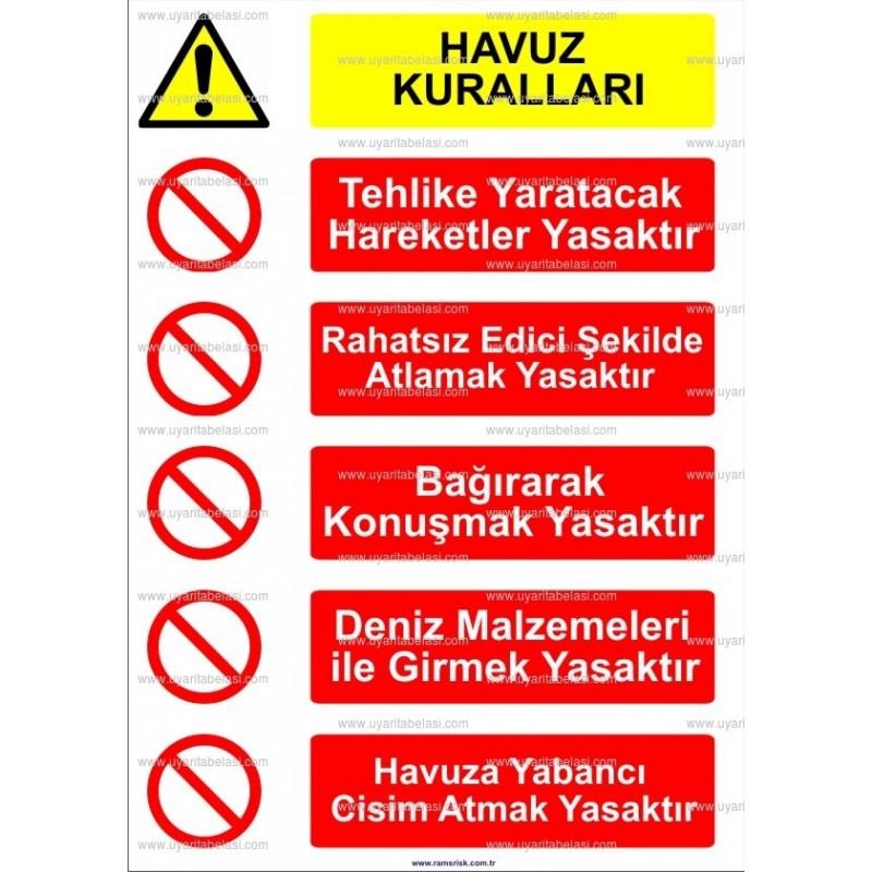 KT 4108 - Havuz kuralları tabelası