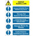 KT 4109 - Havuz kuralları uyarı tabelası