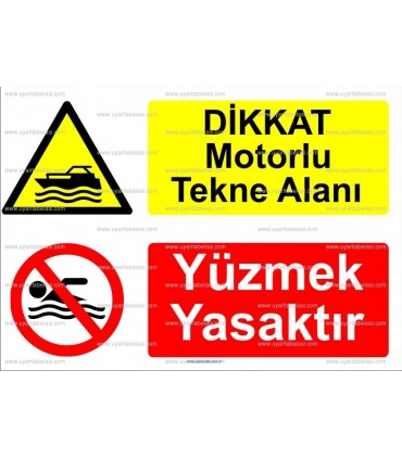 KT 4006-Dikkat motorlu tekne alanı. Yüzmek yasaktır