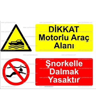 KT 4036-Dikkat motorlu araç alanı.Şnorkelle dalmak yasaktır