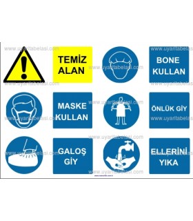 KKD 4051 - Temiz alan, maske, bone, galoş, önlük giy, ellerini yıka