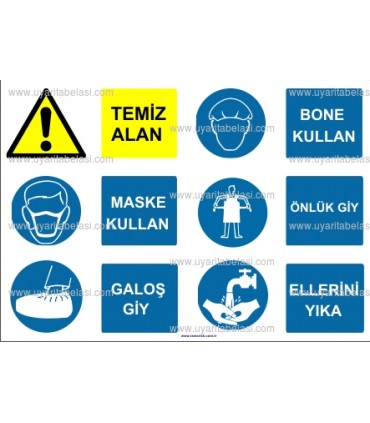 KKD 4051 - Temiz alan, maske, bone, galoş, önlük giy, ellerini yıka