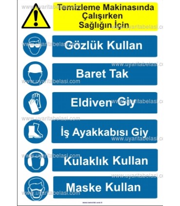 KKD 4054 - Temizleme makinasında çalışırken KKD kullan