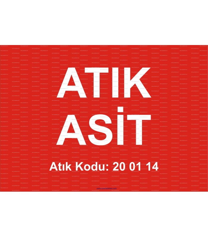  A 1191 - Atık asit, 20 01 14