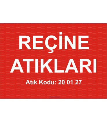  A 1198 - Reçine atıkları, 20 01 27