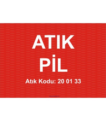  A 1200 - Atık pil, 20 01 33