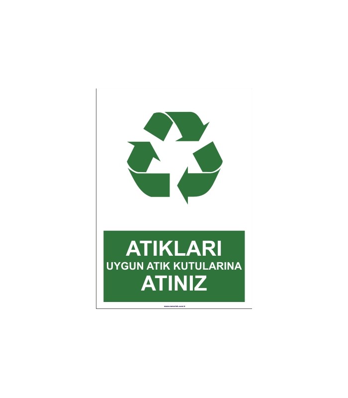  A 1165 - Atıkları uygun atık kutusuna atınız