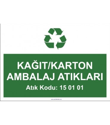  A 1174 - Kağıt, karton ambalaj atıkları, 15 01 01