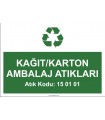 A1174 - Kağıt, karton ambalaj atıkları, 15 01 01