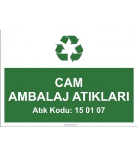  A 1180 - Cam ambalaj atıkları, 15 01 07