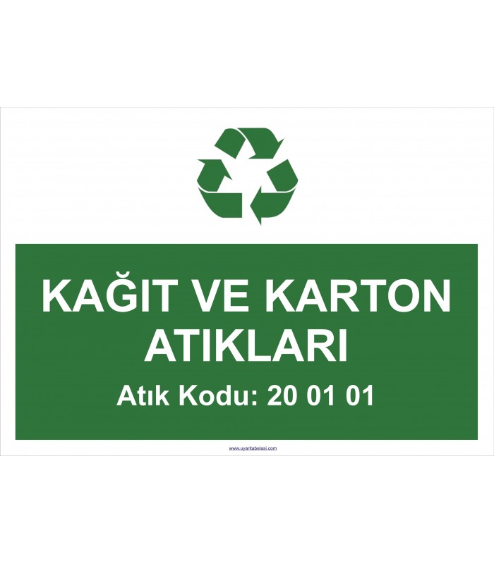  A 1186-Kağıt ve karton atıkaları 20 01 01