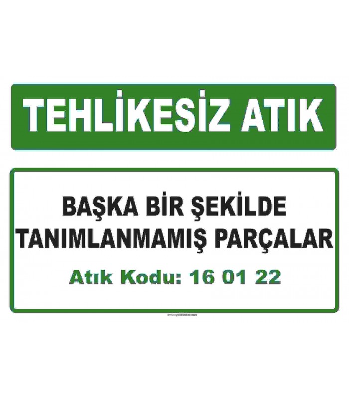 A 160122 - Başka bir şekilde tanımlanmamış parçalar