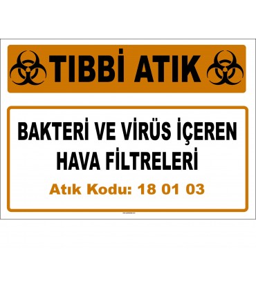 A 180103-8 - Bakteri ve Virüs İçeren Hava Filtreleri