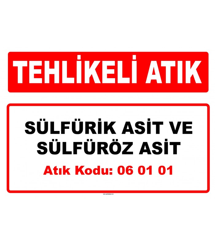 A 060101 - Sülfürik asit ve sülfüröz asit
