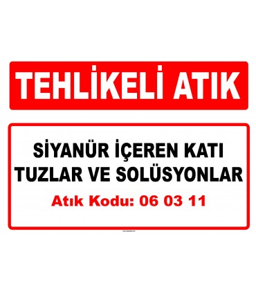 A 060311 - Siyanür içeren katı tuzlar ve solüsyonlar