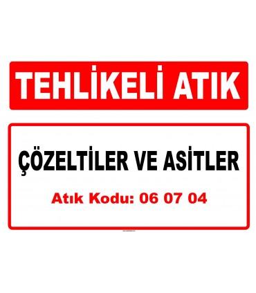 A 060704 - Çözeltiler ve asitler, örneğin kontakt asiti