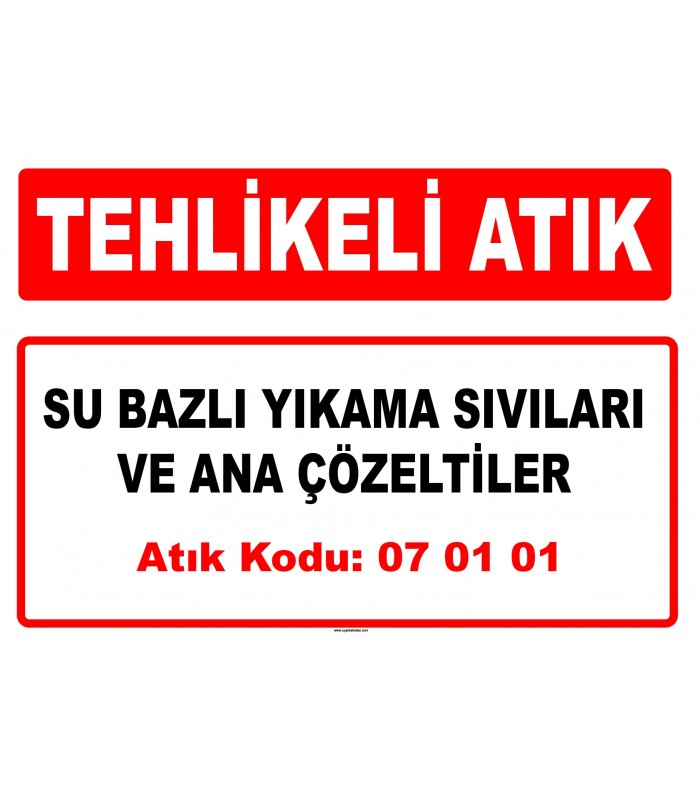 A 070101 - Su bazlı yıkama sıvıları ve ana çözeltiler