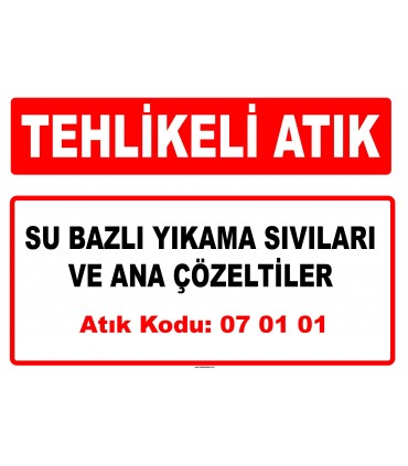 A 070101 - Su bazlı yıkama sıvıları ve ana çözeltiler