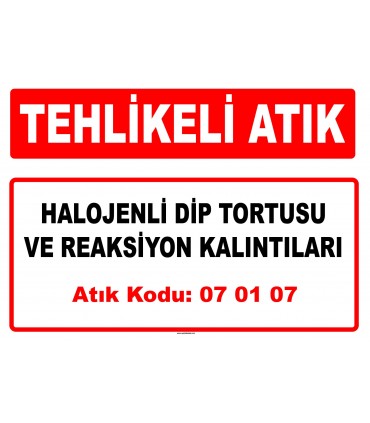 A 070107 - Halojenli dip tortusu ve reaksiyon kalıntıları