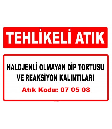 A 070508 - Diğer dip tortusu ve reaksiyon kalıntıları
