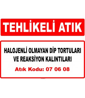 A 070608 - Diğer dip tortuları ve reaksiyon kalıntıları