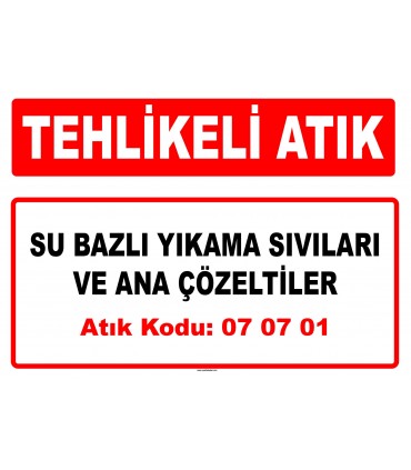 A 070701 - Su bazlı yıkama sıvıları ve ana çözeltiler