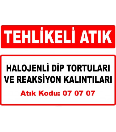 A 070707 - Halojenli dip tortusu ve reaksiyon kalıntıları