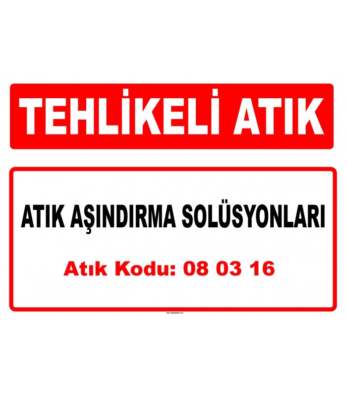 A 080316 - Atık aşındırma solüsyonları