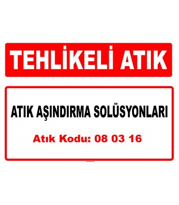 A 080316 - Atık aşındırma solüsyonları
