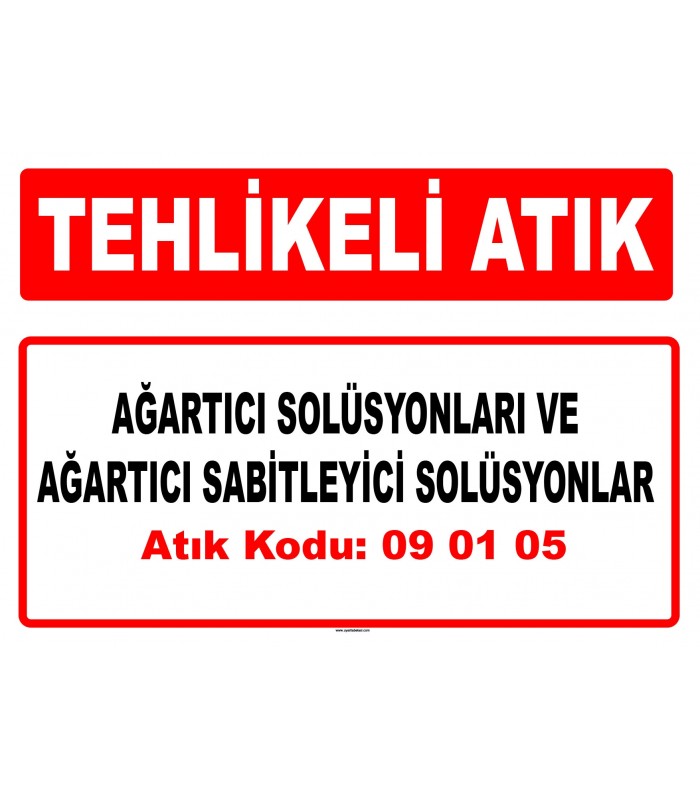 A 090105 - Ağartıcı solüsyonları ve ağartıcı sabitleyici solüsyonlar