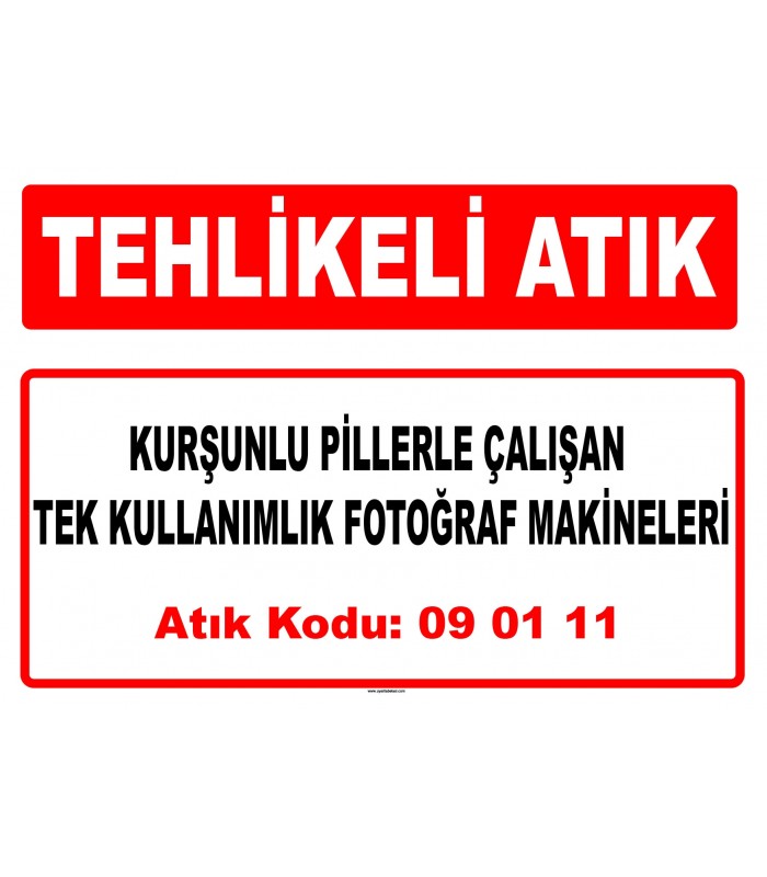 A 090111 - Kurşunlu pillerle çalışan tek kullanımlık fotoğraf makineleri