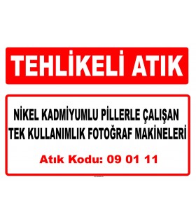 A 090111-1 - Nikel kadmiyumlu pillerle çalışan tek kullanımlık fotoğraf makineleri