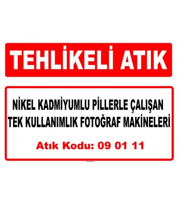 A 090111-1 - Nikel kadmiyumlu pillerle çalışan tek kullanımlık fotoğraf makineleri