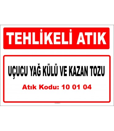 A 100104 - Uçucu yağ külü ve kazan tozu