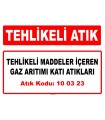 A100323 - Tehlikeli maddeler içeren gaz arıtımı katı atıkları
