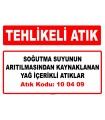 A100409 - Soğutma suyunun arıtılmasından kaynaklanan yağ içerikli atıklar
