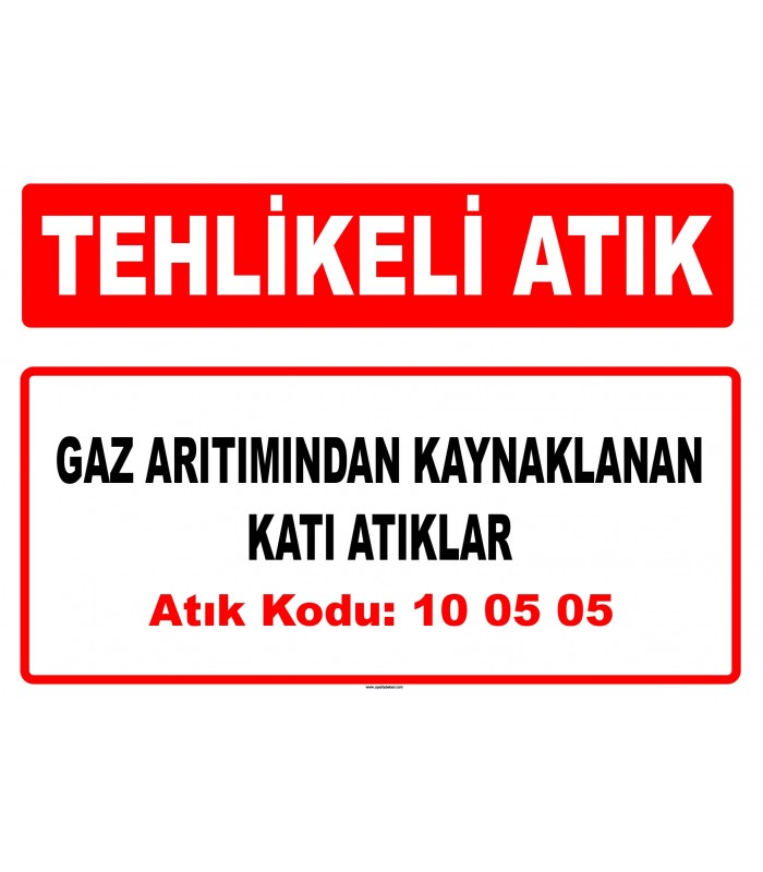 A 100505 - Gaz arıtımından kaynaklanan katı atıklar