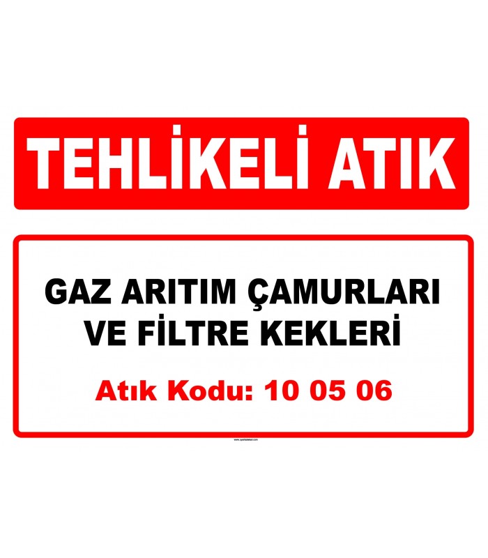 A 100506 - Gaz arıtım çamurları ve filtre kekleri