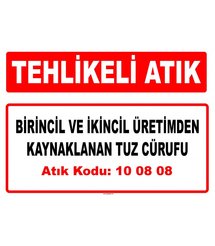 A 100808 - Birincil ve ikincil üretimden kaynaklanan tuz cürufu