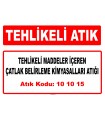 A101015 - Tehlikeli madde içeren çatlak belirleme kimyasalları atığı