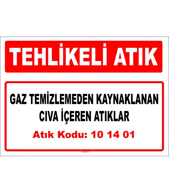 A 101401 - Gaz temizlemeden kaynaklanan cıva içeren atıklar