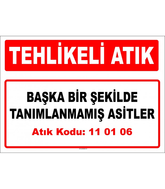 A 110106 - Başka bir şekilde tanımlanmamış asitler